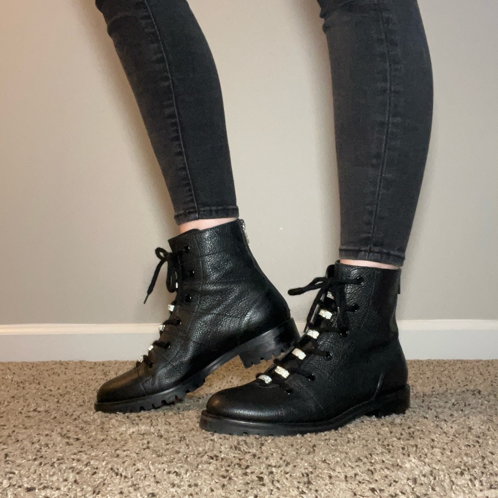 Jimmy Choo Leather Combat Boots
